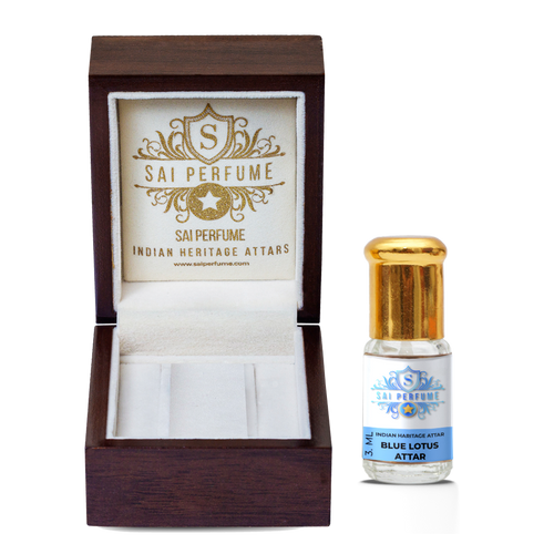 Authentic Nymphaea Caerulea sacred blue lily floral perfume oil extract applied to skin
