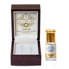 Elegant application of Sai Perfume's Amber Absolute oil, highlighting its rich, warm, and spicy aroma that acts as a perfect base note.